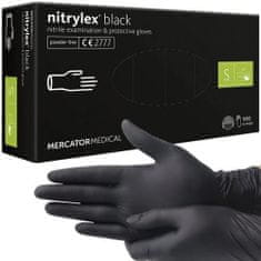 HADEX Nitrilové rukavice čierne bez púdru 100ks./bal., veľkosť S