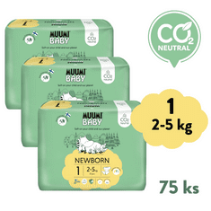 MUUMI BABY 1 NEWBORN (2-5 kg) 75 ks (3x25 ks)