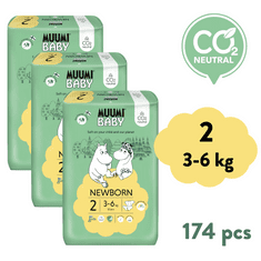 2 Newborn 3–6 kg mesečni paket eko plenic 174 ks