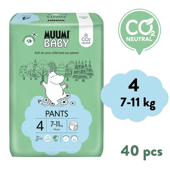 MUUMI BABY Pants 4 Maxi 7-11 kg spodnjice eko plenice 40 ks