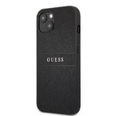 Guess Leather Saffiano silikónové puzdro pre iPhone 13 čierne