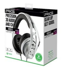 Nacon RIG 400HXW, herný headset, 3,5 mm jack, pre Xbox One, Xbox series X a PC, biela