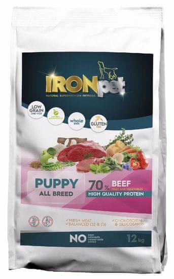 IRONpet Dog Puppy All Breed Beef (Hovädzie) 12 kg