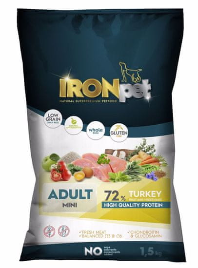 IRONpet Dog Adult Mini Turkey (Krocan) 1,5 kg