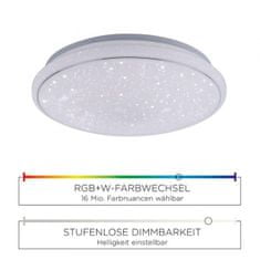 PAUL NEUHAUS LEUCHTEN DIREKT aj s JUST LIGHT LED stropné svietidlo, Smart Home, RGB plus W, krištáľový vzhľad, diaľkový ovládač, CCT MEDION RGB plus 2700-5000K