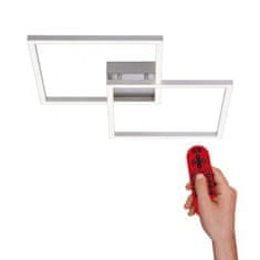 PAUL NEUHAUS LEUCHTEN DIREKT aj s JUST LIGHT LED stropné svietidlo farba oceľ, hranaté, Smart Home, stmievateľné, diaľkový ovládač MEDION RGB plus 2700-5000K