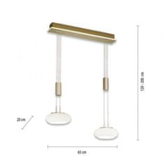 PAUL NEUHAUS PAUL NEUHAUS LED Q ETIENNE závesné svietidlo Smart Home, mosadz, 2 ramenné ZigBee 2700-5000K