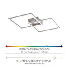 PAUL NEUHAUS LEUCHTEN DIREKT aj s JUST LIGHT LED stropné svietidlo farba oceľ, hranaté, Smart Home, stmievateľné, diaľkový ovládač MEDION RGB plus 2700-5000K