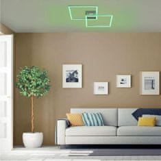 PAUL NEUHAUS LEUCHTEN DIREKT aj s JUST LIGHT LED stropné svietidlo farba oceľ, hranaté, Smart Home, stmievateľné, diaľkový ovládač MEDION RGB plus 2700-5000K