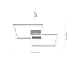 PAUL NEUHAUS LEUCHTEN DIREKT aj s JUST LIGHT LED stropné svietidlo farba oceľ, hranaté, Smart Home, stmievateľné, diaľkový ovládač MEDION RGB plus 2700-5000K