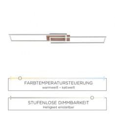 PAUL NEUHAUS LEUCHTEN DIREKT aj s JUST LIGHT LED stropné svietidlo, 110x25cm, diaľkový ovládač, stmievateľné, drevodekor, CCT, 2700-5000K