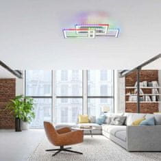 PAUL NEUHAUS LEUCHTEN DIREKT aj s JUST LIGHT LED stropné svietidlo otočné, strieborná farba, RGB Rainbow, stmievateľné RGB plus 2700-5000K