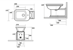 KERASAN , WALDORF bidet 37x42x65cm, 4120K1