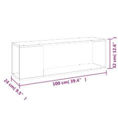 Vidaxl TV skrinka, lesklá biela 100x24x32 cm, kompozitné drevo