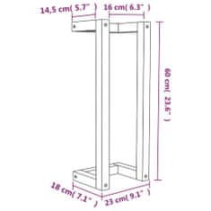 Vidaxl Stojan na uteráky čierny 23x18x60 cm masívna borovica