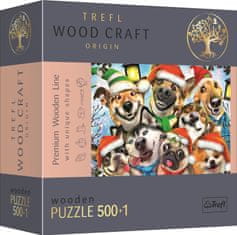 Trefl Wood Craft Origin puzzle Vianočné psy 501 dielikov