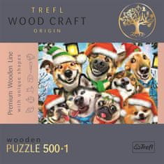 Trefl Wood Craft Origin puzzle Vianočné psy 501 dielikov