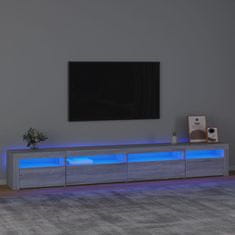 Vidaxl TV skrinka s LED svetlami sivá sonoma 270x35x40 cm