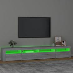 Vidaxl TV skrinka s LED svetlami sivá sonoma 240x35x40 cm
