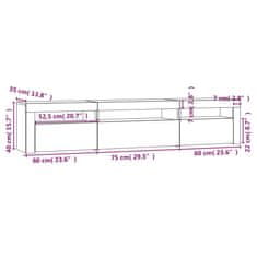 Vidaxl TV skrinka s LED svetlami dub sonoma 195x35x40 cm