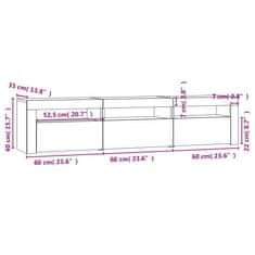 Vidaxl TV skrinka s LED svetlami dymový dub 180x35x40 cm