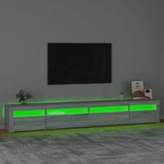 Vidaxl TV skrinka s LED svetlami sivá sonoma 270x35x40 cm