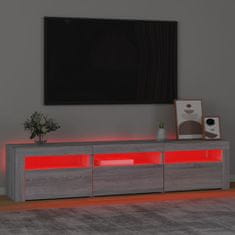 Vidaxl TV skrinka s LED svetlami sivý dub sonoma 180x35x40 cm