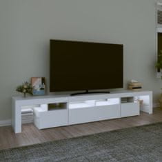 Vidaxl TV skrinka s LED svetlami biela 230x36,5x40 cm