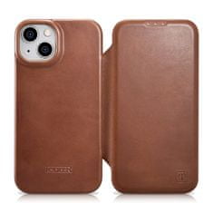 shumee Magnetické flipové kožené puzdro na iPhone 14 Plus MagSafe CE Oil Wax Premium Leather Brown