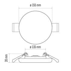 EMOS EMOS Lighting LED panel 155mm, kruhový zabudovateľný biely, 13W neutr. b., IP65 1540111520