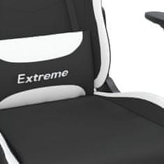 Petromila vidaXL Herná stolička s podnožkou čierna a biela látková
