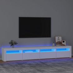 Vidaxl TV skrinka s LED svetlami biela 240x35x40 cm