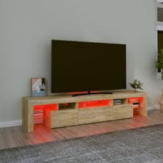 Vidaxl TV skrinka s LED svetlami dub sonoma 200 x 36,5 x 40 cm