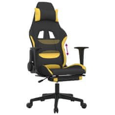 Vidaxl Herná stolička s podnožkou čierna a žltá látková