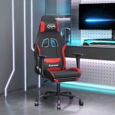 Petromila vidaXL Herná stolička s podnožkou čierna a červená látková