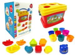 Lean-toys Vzdelávacie vedro poháre pyramída loď Sorter kúpanie Sorter