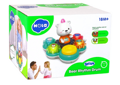 Lean-toys Interaktívna vzdelávacia hračka pre batoľatá Hrajúci medvedík Zubaté kolieska