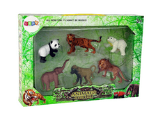 Lean-toys Sada 6 figúrok divokých zvierat Safari Tiger Opica Lev