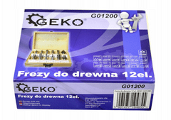 GEKO Frézy tvarové do dreva, sada 12 ks G01200