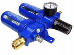 MAR-POL Regulátor tlaku s odlučovačom vody, primazávačom oleja a manometrom, 1/2" M80692