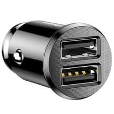 BASEUS Autonabíjačka Baseus Grain 2x usb 5v 3.1a čierna