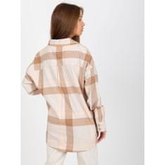 Factoryprice Dámska košeľa bavlnená kockovaná VERA svetlo béžová D71720W11085A_392162 L
