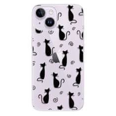 iSaprio Silikónové puzdro - Cat pattern 05 - black pre iPhone 14