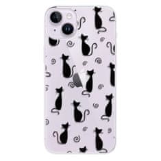 iSaprio Silikónové puzdro - Cat pattern 05 - black pre iPhone 14 Plus