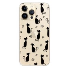 iSaprio Silikónové puzdro - Cat pattern 05 - black pre iPhone 14 Pro Max