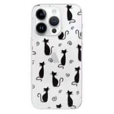 iSaprio Silikónové puzdro - Cat pattern 05 - black pre iPhone 14 Pro