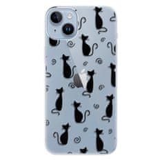 iSaprio Silikónové puzdro - Cat pattern 05 - black pre iPhone 14 Plus