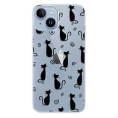 iSaprio Silikónové puzdro - Cat pattern 05 - black pre iPhone 14