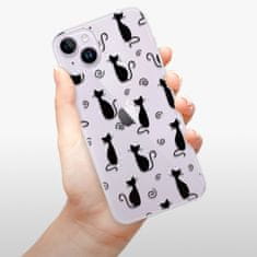 iSaprio Silikónové puzdro - Cat pattern 05 - black pre iPhone 14 Plus