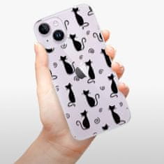 iSaprio Silikónové puzdro - Cat pattern 05 - black pre iPhone 14